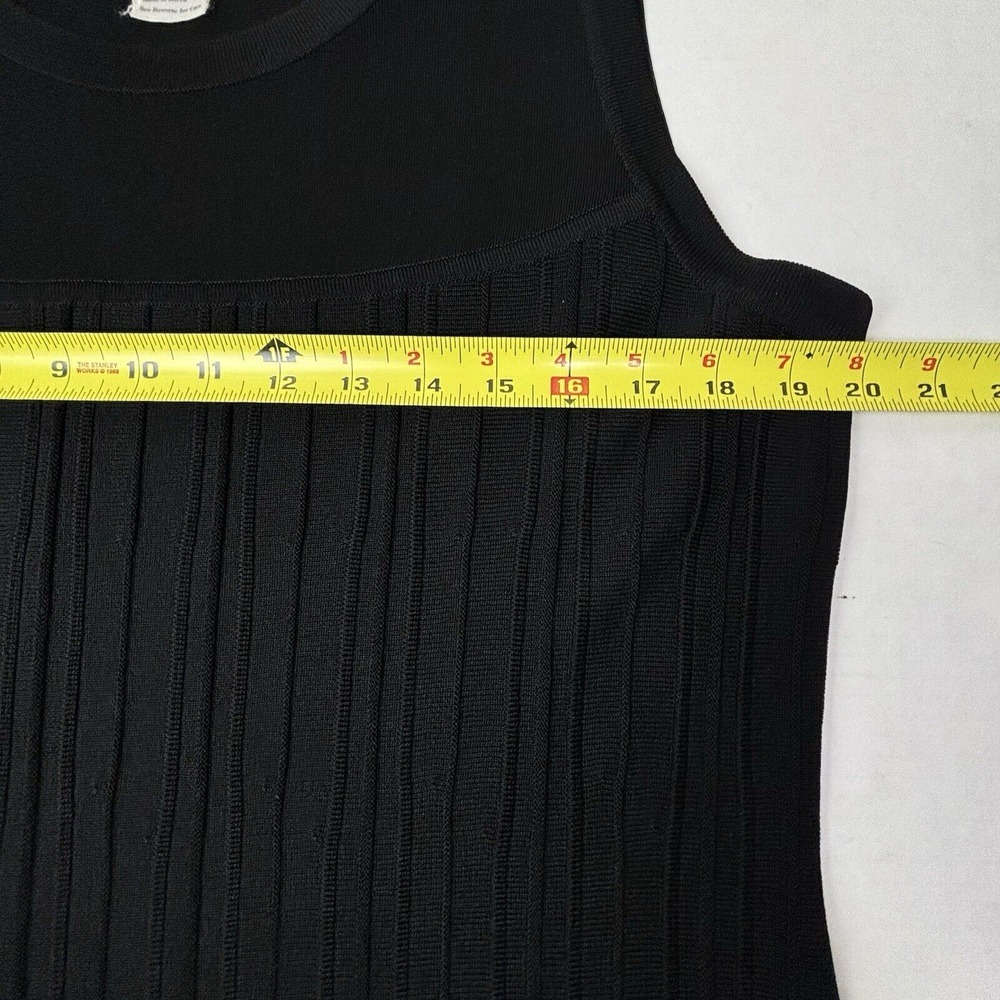 Misook Santana Knit Black‎ Dress Ribbed 14 16 Large Sleeveless Fit Flare EUC - Picture 4 of 9